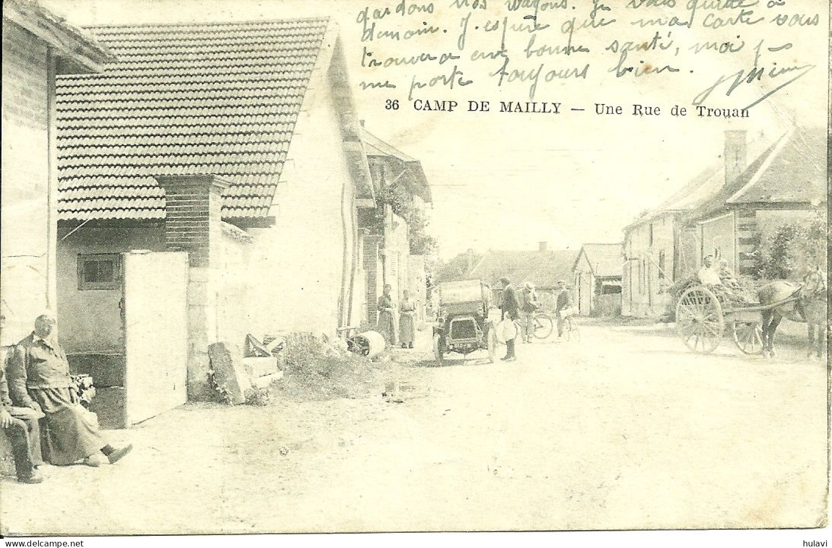 10  CAMP DE MAILLY - UNE RUE DE TROUAN (légèrement Froissée) (ref 654) - Mailly-le-Camp