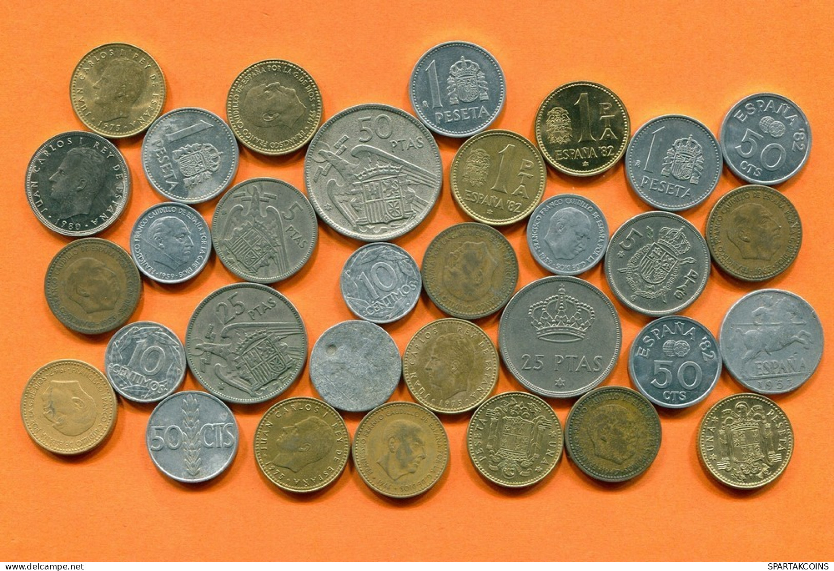 SPAIN Coin SPANISH Coin Collection Mixed Lot #L10260.2.U.A - Autres & Non Classés