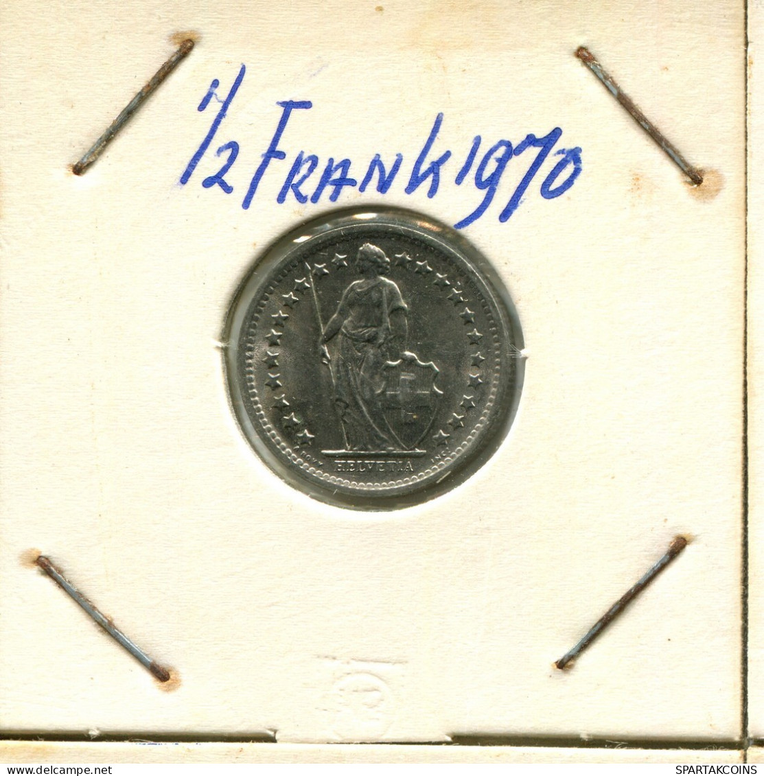 1/2 FRANC 1970 SUISSE SWITZERLAND Pièce #AY025.3.F.A - Autres & Non Classés