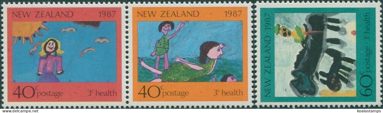 New Zealand 1987 SG1433-1435 Health Children Paintings Set MLH - Other & Unclassified