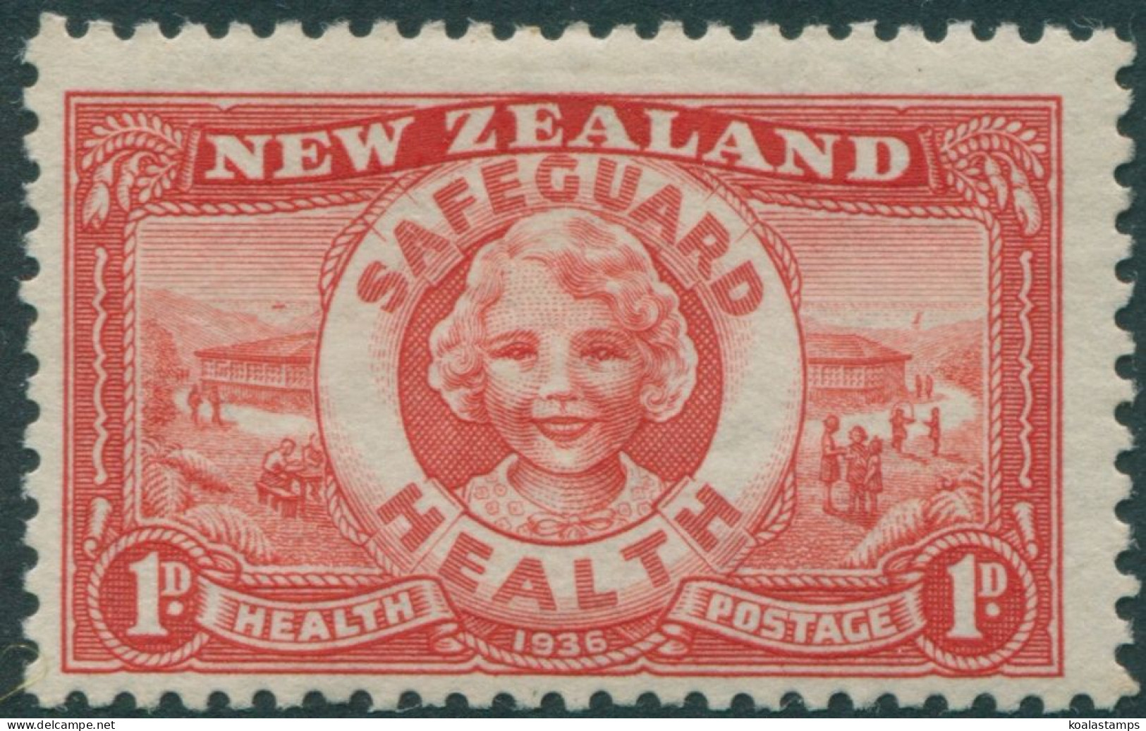 New Zealand 1936 SG598 1d + 1d Scarlet Health Camp MNH - Other & Unclassified