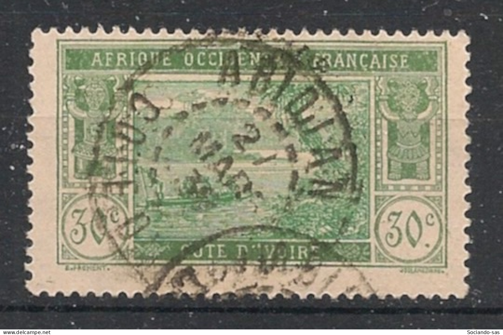 COTE D'IVOIRE - 1922-28 - N°YT. 68 - Lagune Ebrié 30c Vert-gris - Oblitéré / Used - Usados