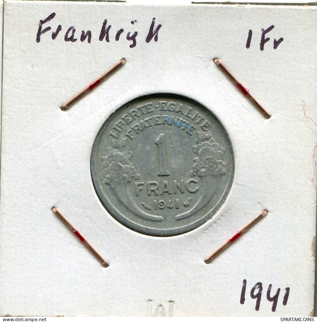 1 FRANC 1941 FRANCE Coin French Coin #AM541.U.A - 1 Franc