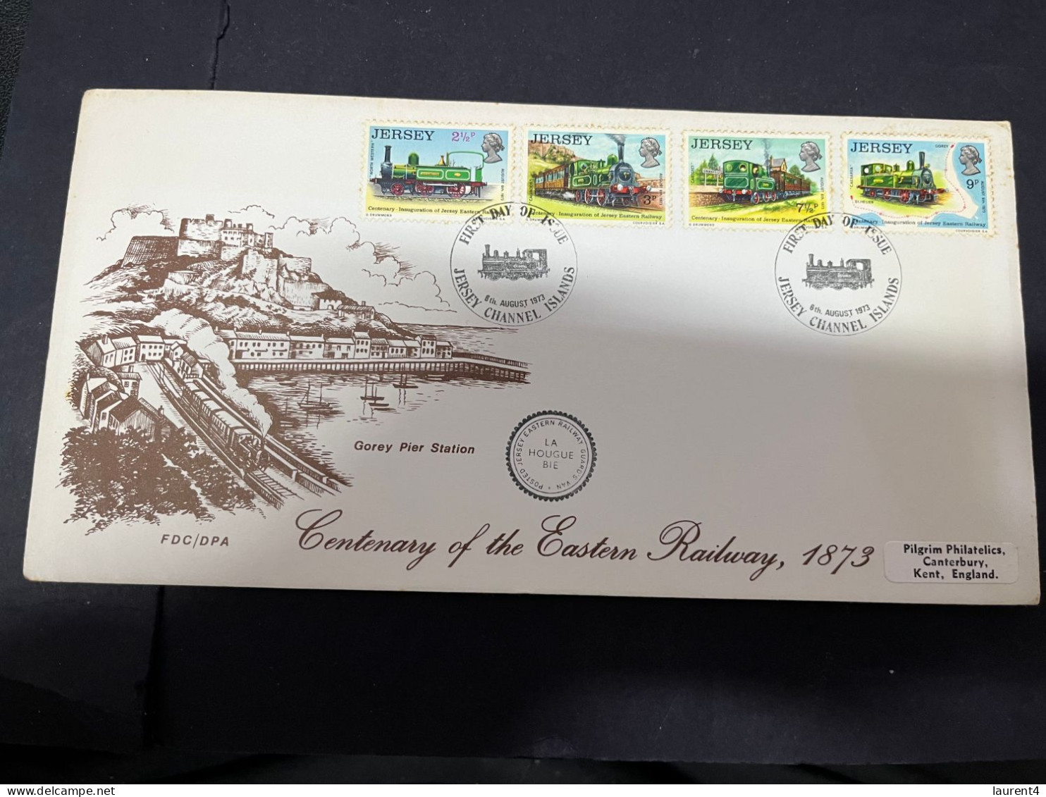 8-5-2024 (4 Z 29)  FDC - Jersey 1973 - 23 X 12 Cm (light Rust) Eastern Railway Centenary - Jersey