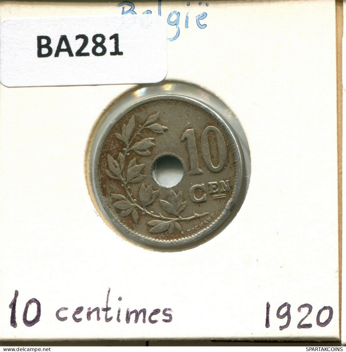 10 CENTIMES 1920 DUTCH Text BELGIQUE BELGIUM Pièce #BA281.F.A - 10 Cents