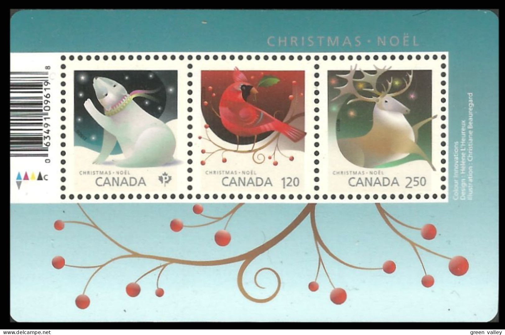 Canada Ours Caribou Cardinal Noel Christmas Bear MNH ** Neuf SC (C30-45a) - Nuevos