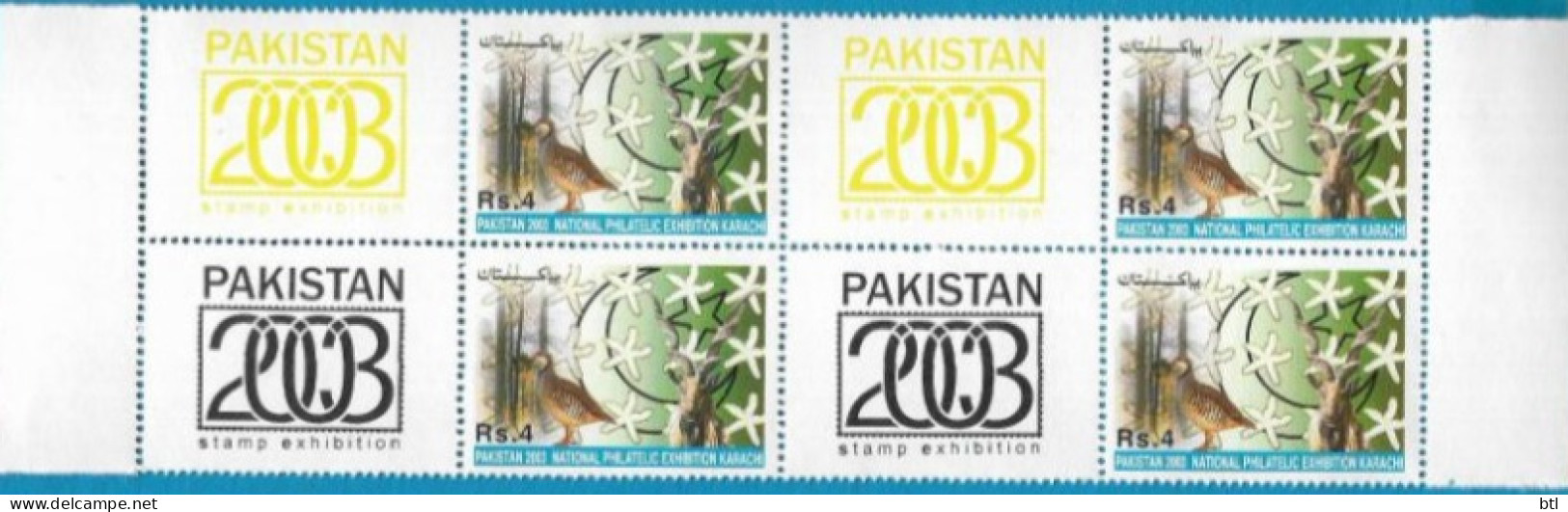 Pakistan : Pakistan National Bird "Chakor" And Animal "Markhor" B.O.4 With Label - Pakistan