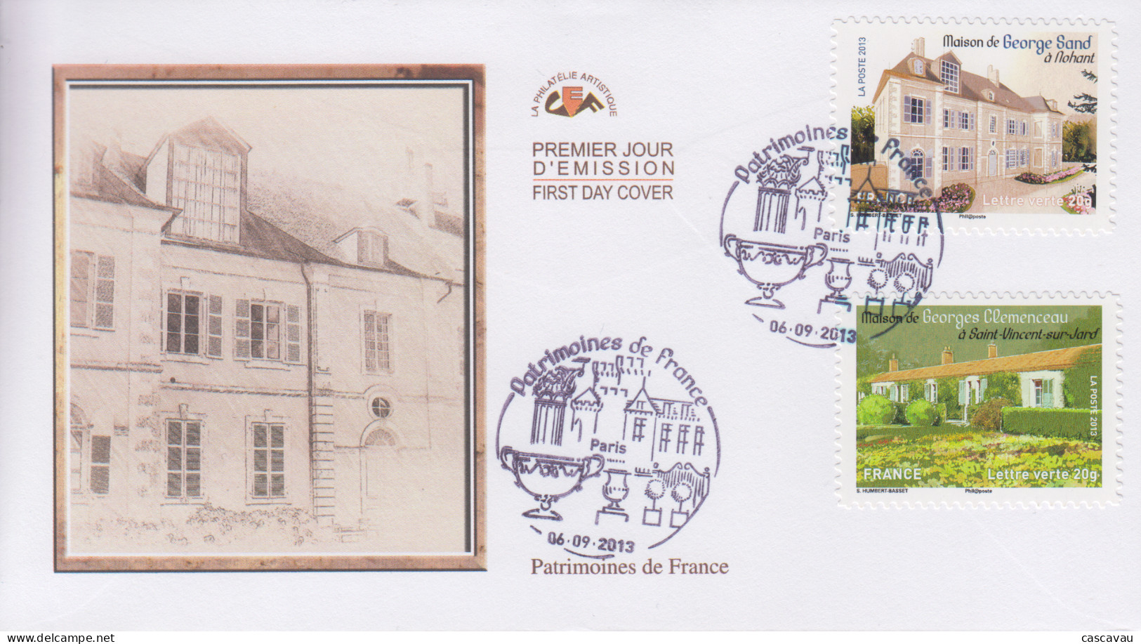 Enveloppe  FDC  1er  Jour   FRANCE    Patrimoines   De   FRANCE    2013 - 2010-2019