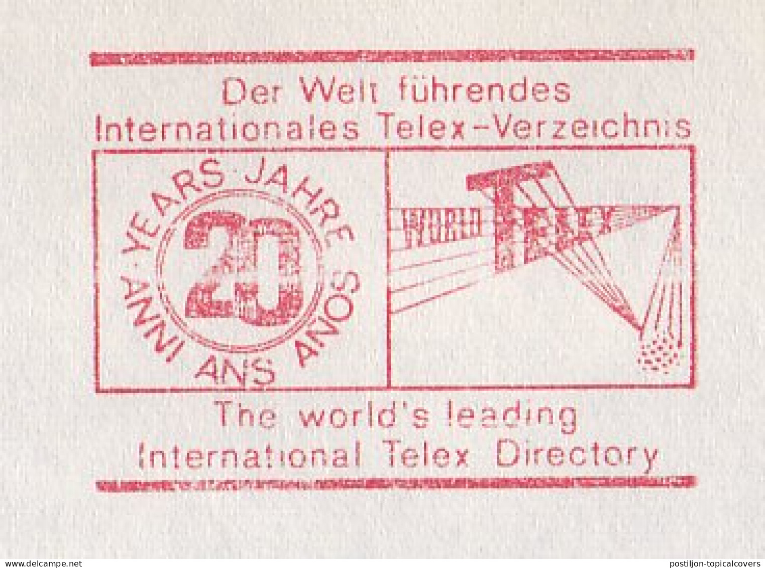 Meter Cover Germany 1972 Telex - Telekom