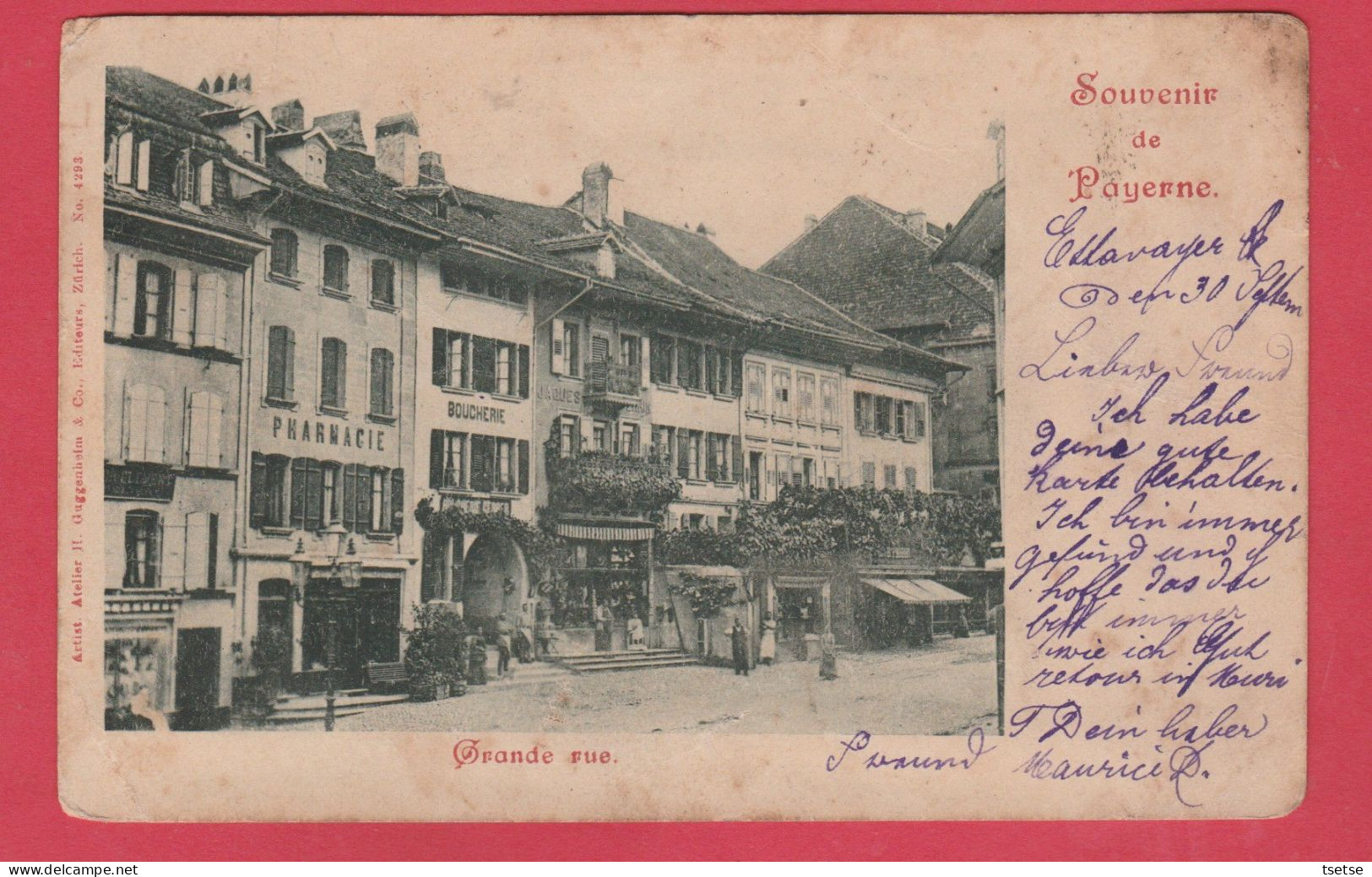 Souvenir De Payerne - Grande Rue - 1900  ( Voir Verso ) - Payerne