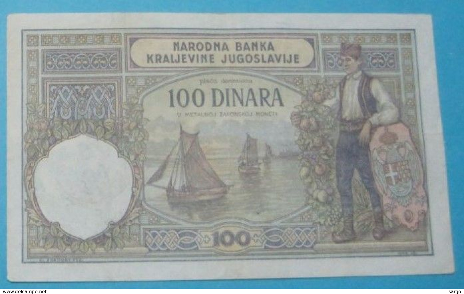 MONTENEGRO (YUGOSLAVIA) - 100 DINARA - 1941 - CIRC - P R13 - ITALIAN  OCCUPATON - VERIFICATO - BANKNOTES - - Occupation Alliés Seconde Guerre Mondiale