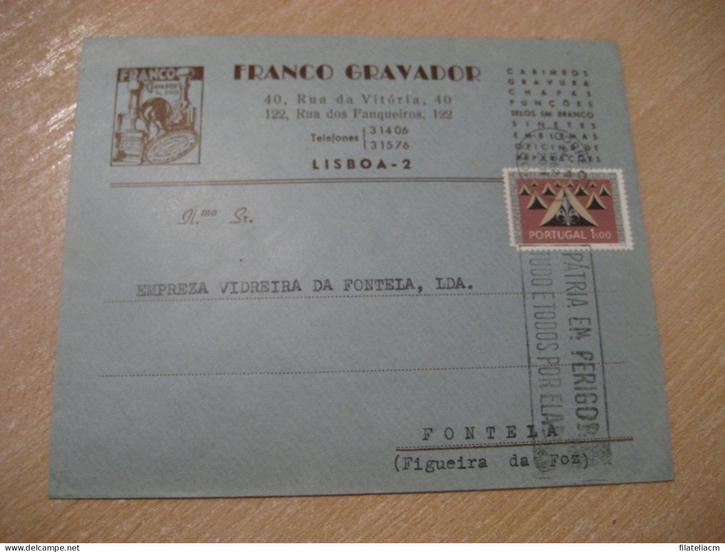 LISBOA 1962 To Fontela Figueira Da Foz Scout Scouts Scouting Cancel Cover PORTUGAL - Lettres & Documents