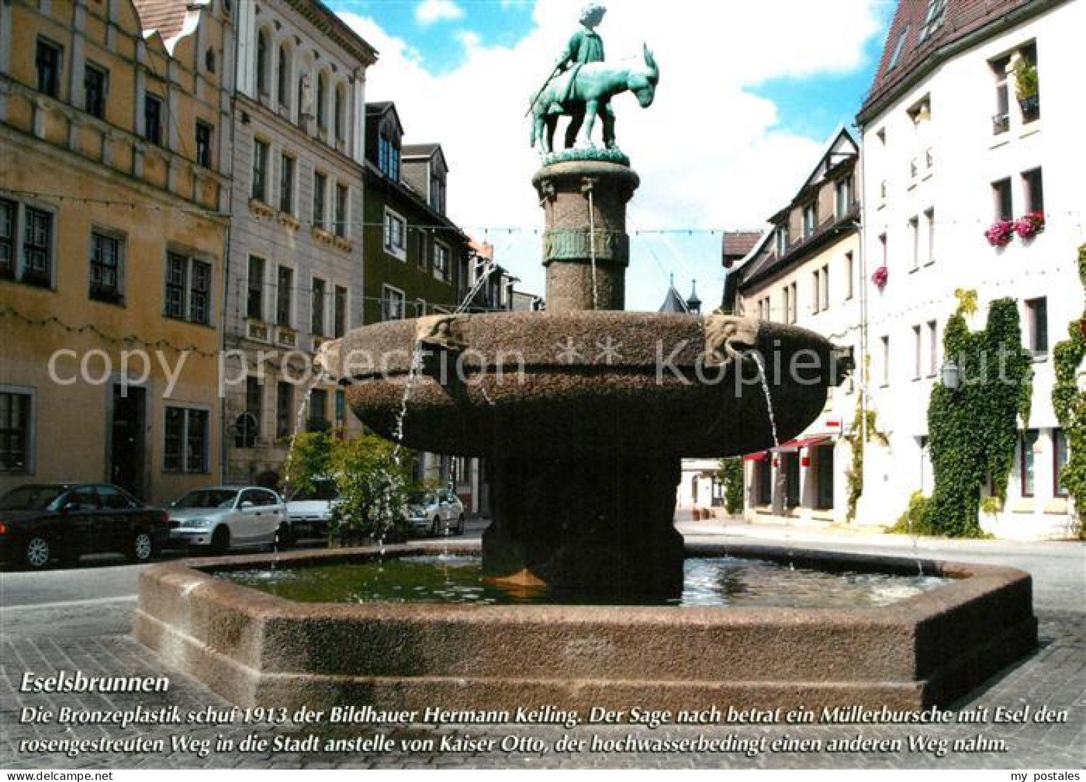 73216777 Halle Saale Eselsbrunnen Bronzeplastik Halle Saale - Halle (Saale)