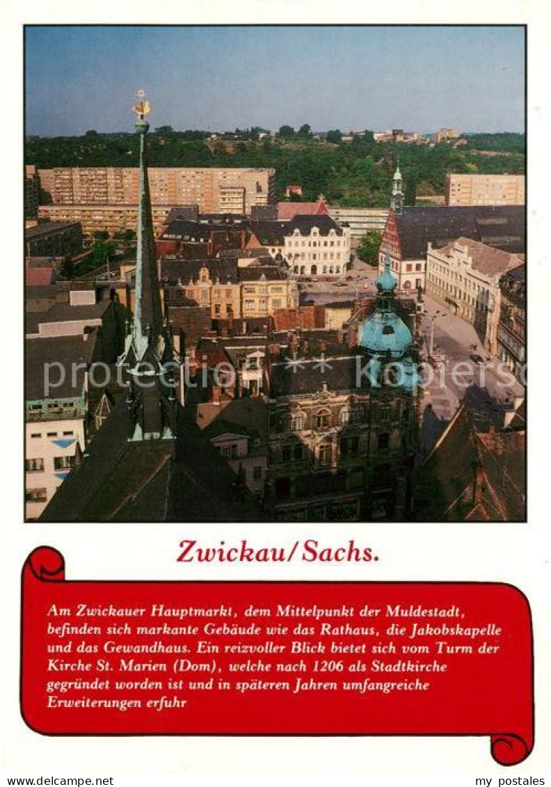 73216644 Zwickau Sachsen Hauptmarkt Rathaus Jakobskapelle Gewandhaus Dom Zwickau - Zwickau