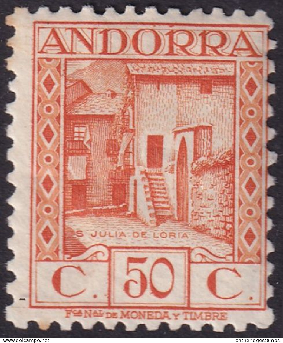 Andorra Spanish 1935 Sc 33 Ed 39 MH* Crease - Ungebraucht