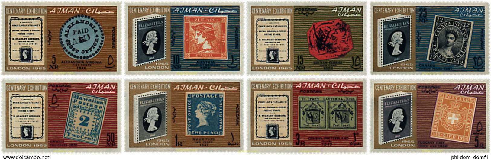 60123 MNH AJMAN 1965 125 ANIVERSARIO DEL SELLO - Ajman