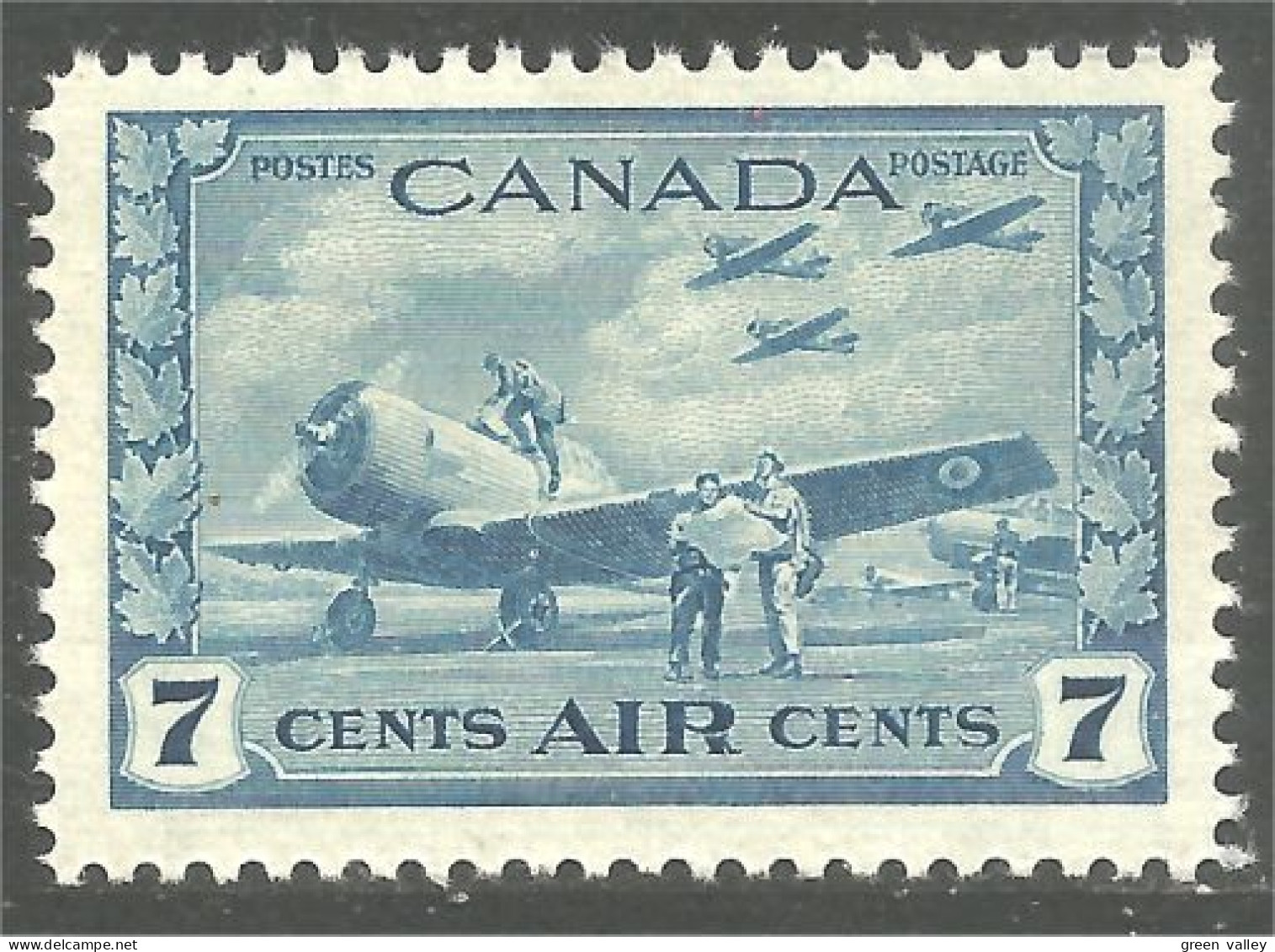 Canada Avion Airplane Flugzeug Aereo 7c Bleu Blue MNH ** Neuf SC (CC-8a) - Luchtpost