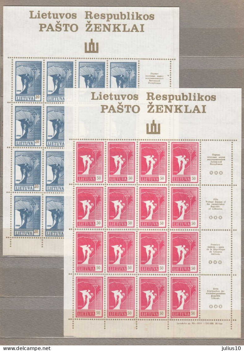 LITHUANIA 1990 Angel Sheets MNH(**) Mi 461-464 - Lituania