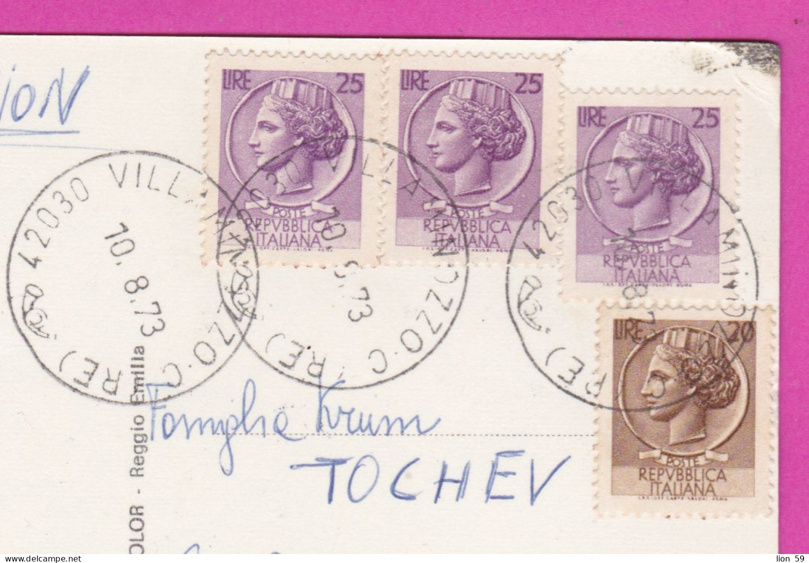 293926 / Italy - VILLAMINOZZO - Panorama PC 1973 USED 25+25+25+20 L Coin Of Syracuse Italia Italie Italien - 1971-80: Poststempel