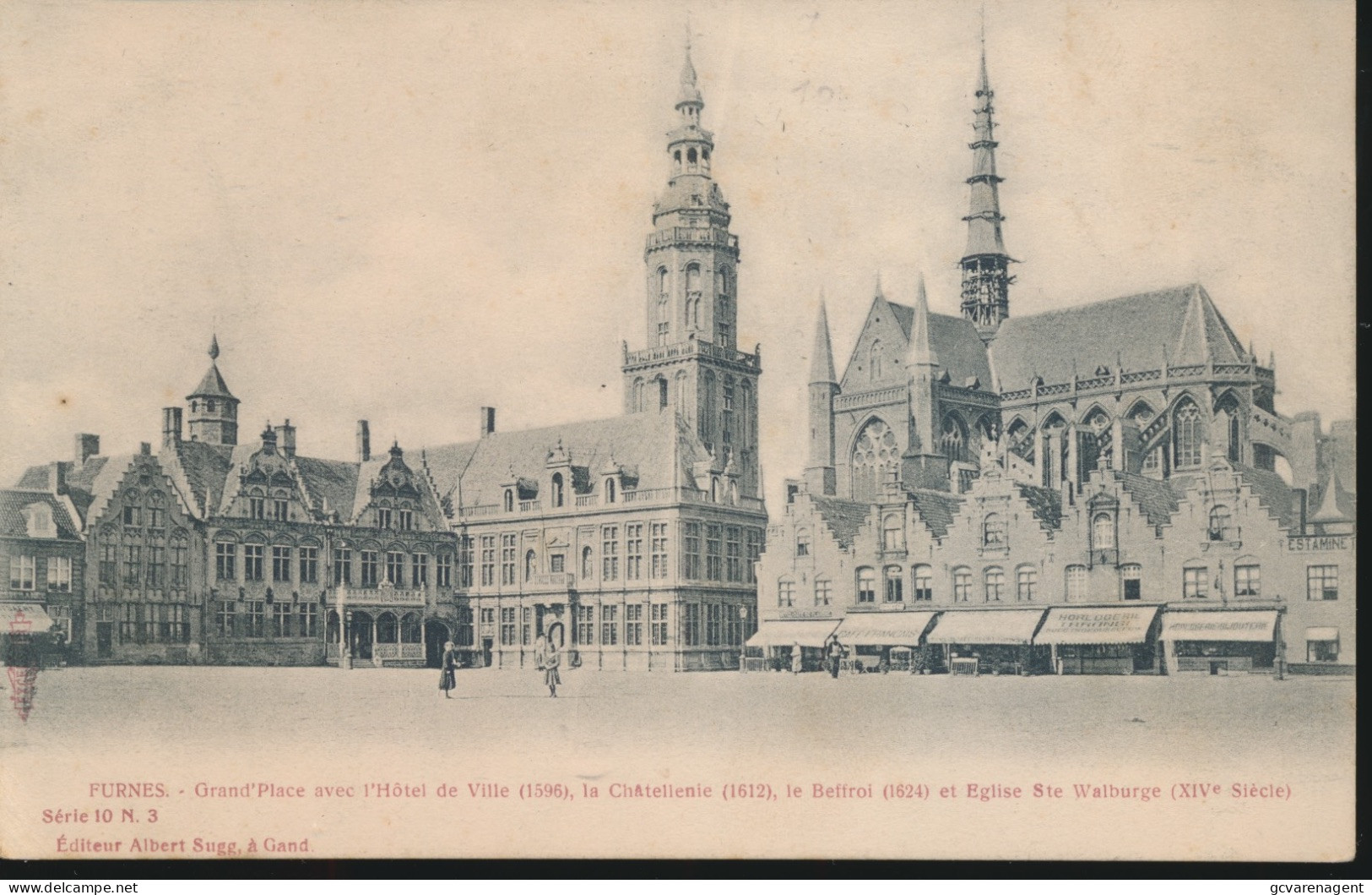 VEURNE. GRAND'PLACE AVEC HOTEL DE VILLE LA CATHEDRALE ET EGLISE STE WALBURGE       A.SUGG  10 / 3 - Veurne