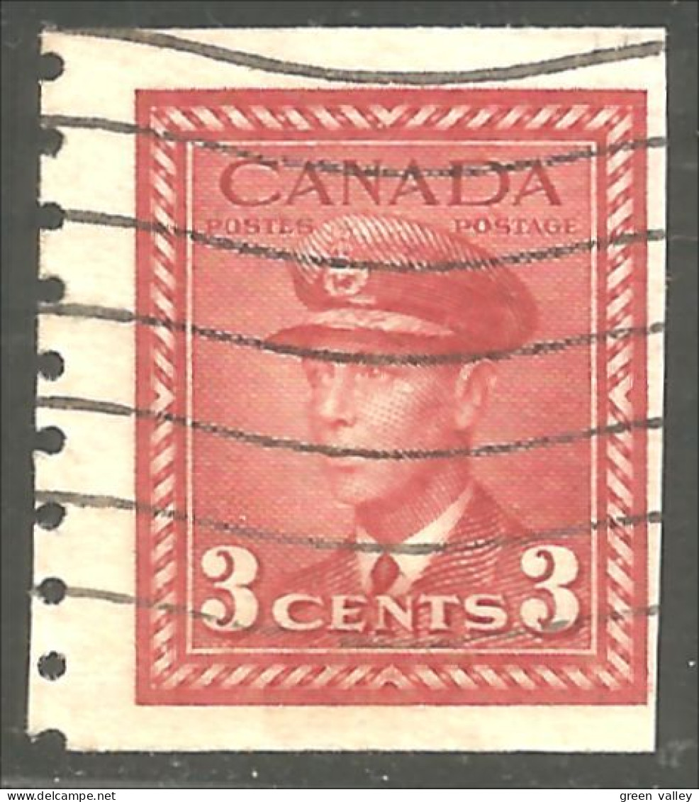 951 Canada 1942 George VI War Issue 3c Carmin Roulette Coil (364) - Oblitérés
