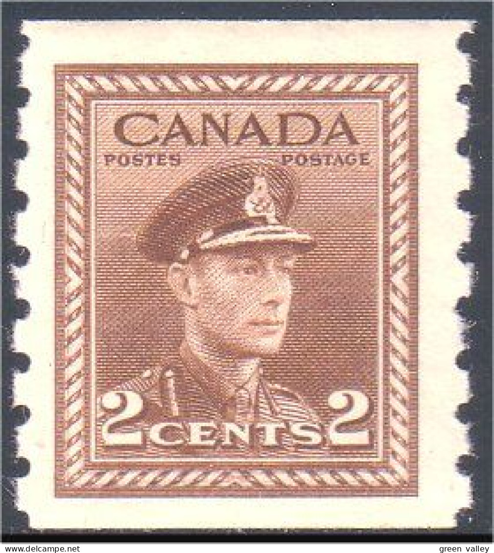 951 Canada 1942 George VI War Issue 2c Brun Brown Coil Roulette Perf 8 MNH ** Neuf SC (131) - Ongebruikt