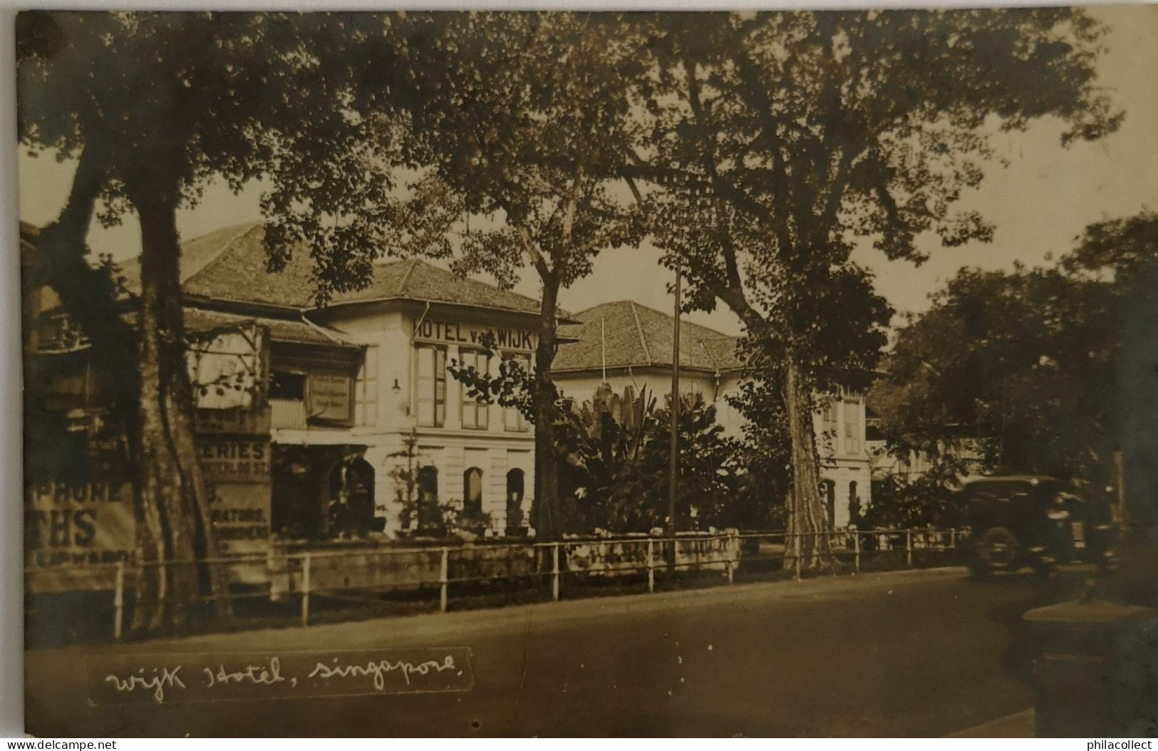 Singapore // Carte Photo RPPC // Wijk Hotel  19?? Rare - Singapore