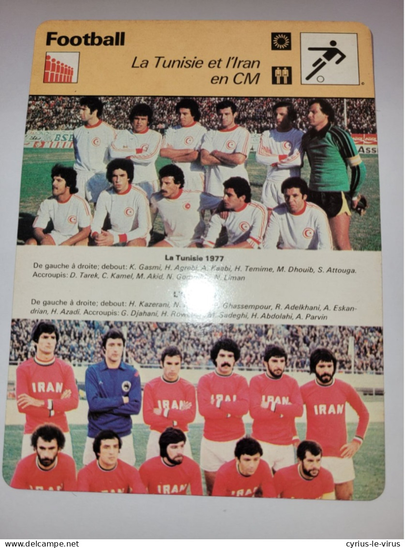 Football  ** Coupe Du Monde 1977 ** Tunisie / Iran - Sport