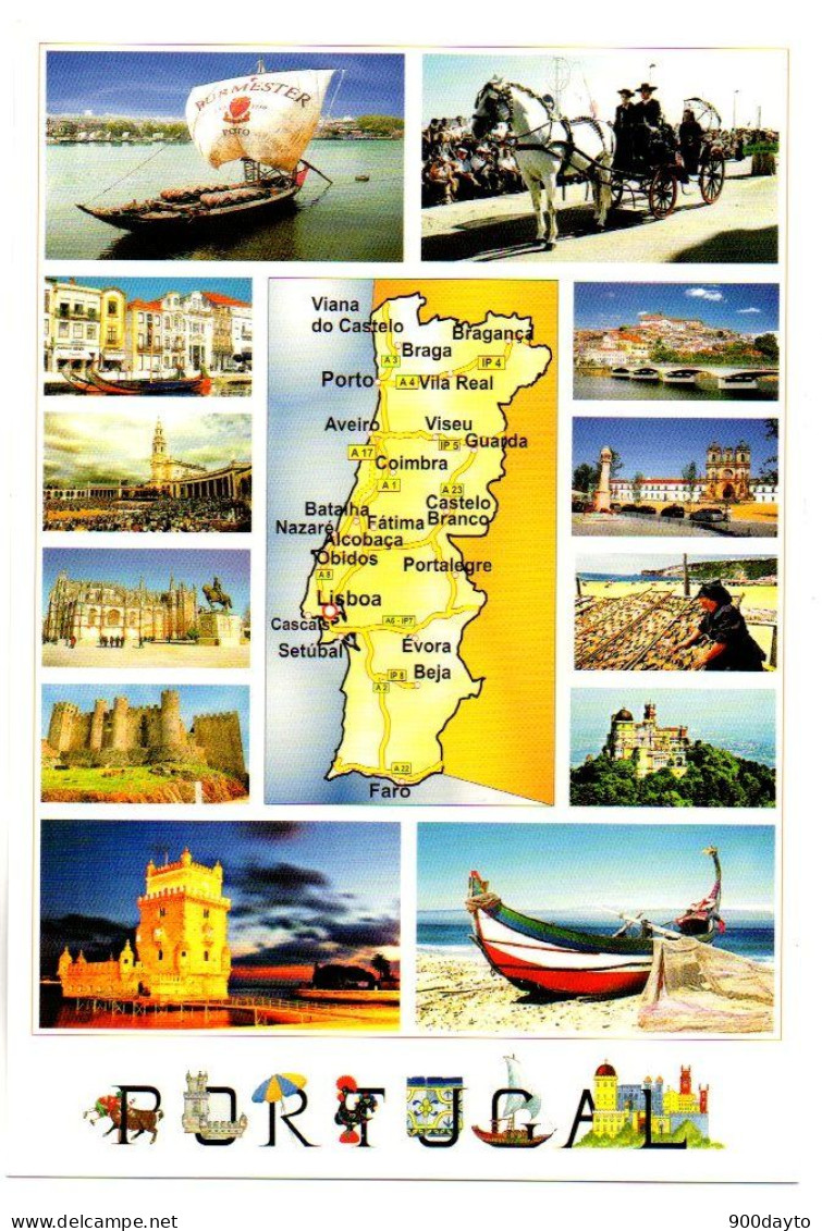 Lot De 10 CP. PORTUGAL. Lisbonne; Portugal (carte). - Lisboa