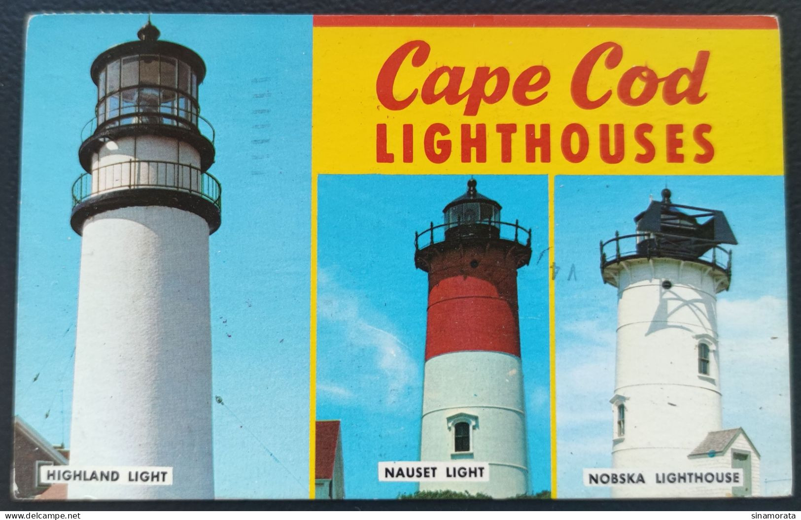 United States -  Cape Cod Lighthouses. Highland Light, Truro. Nauset Light, Eastham. Nobska, Woods Hole, Mass. - Cape Cod