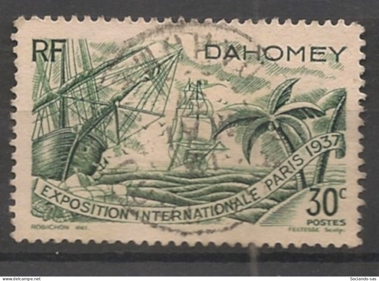 DAHOMEY - 1937 - N°YT. 104 - Exposition Internationale 30c Vert - Oblitéré / Used - Usados