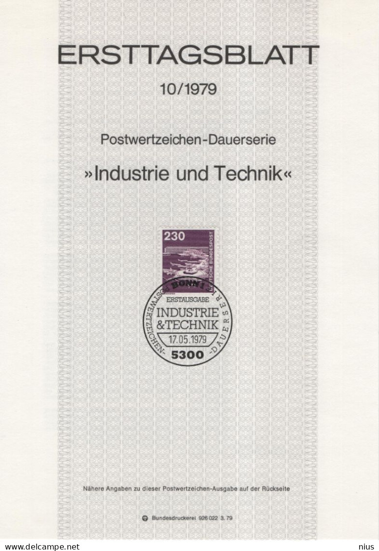 Germany Deutschland 1979-10 Industrie Und Technik, Airport Flughafen Plane Airplane Aviation, Canceled In Bonn - 1974-1980