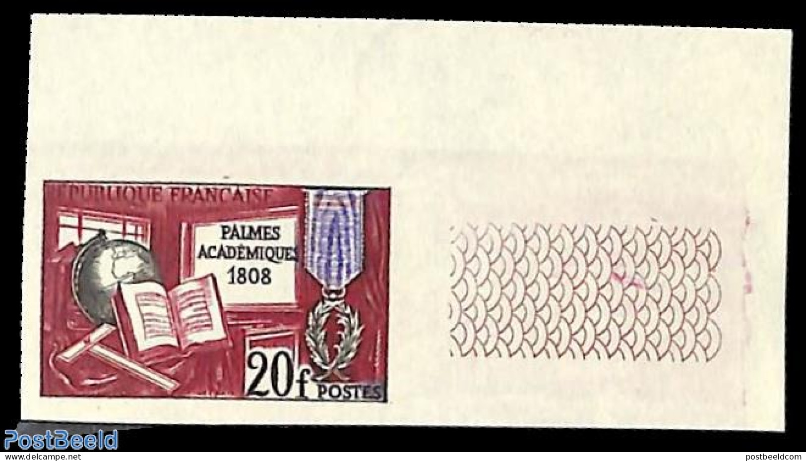 France 1959 Palmes Academique1v, Imperforated, Mint NH, Science - Education - Ongebruikt