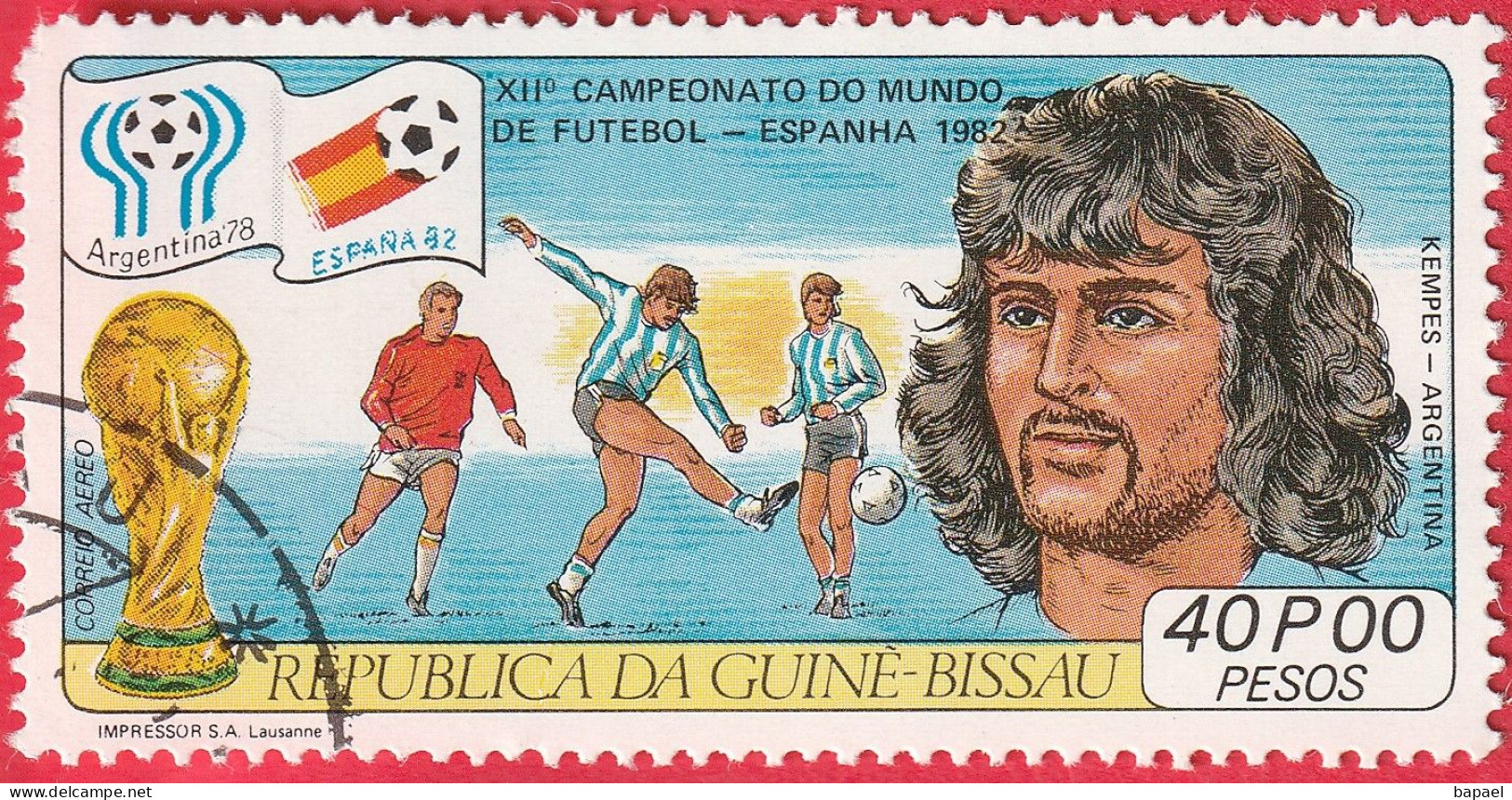 N° Yvert & Tellier 65 - Guinée-Bissau (Poste Aérienne) (1981) (Oblitéré) - Coupe Du Monde Foot (Espana82) Kempes (1) - Guinea-Bissau