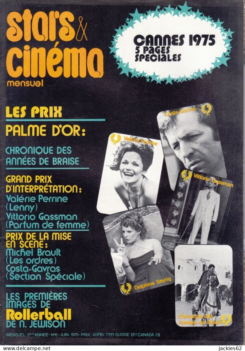 43/ STARS & CINEMA N° 6/1975, Voir Sommaire, Cannes 75, Ventura - Cinema