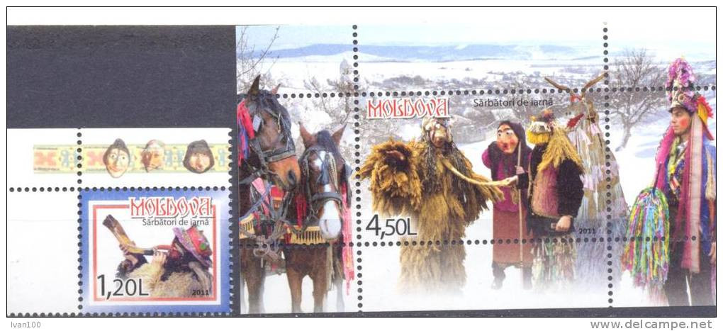 2011. Moldova, Winter Holidays, New Year & Christmas, 1v  + S/s, Mint/** - Moldova