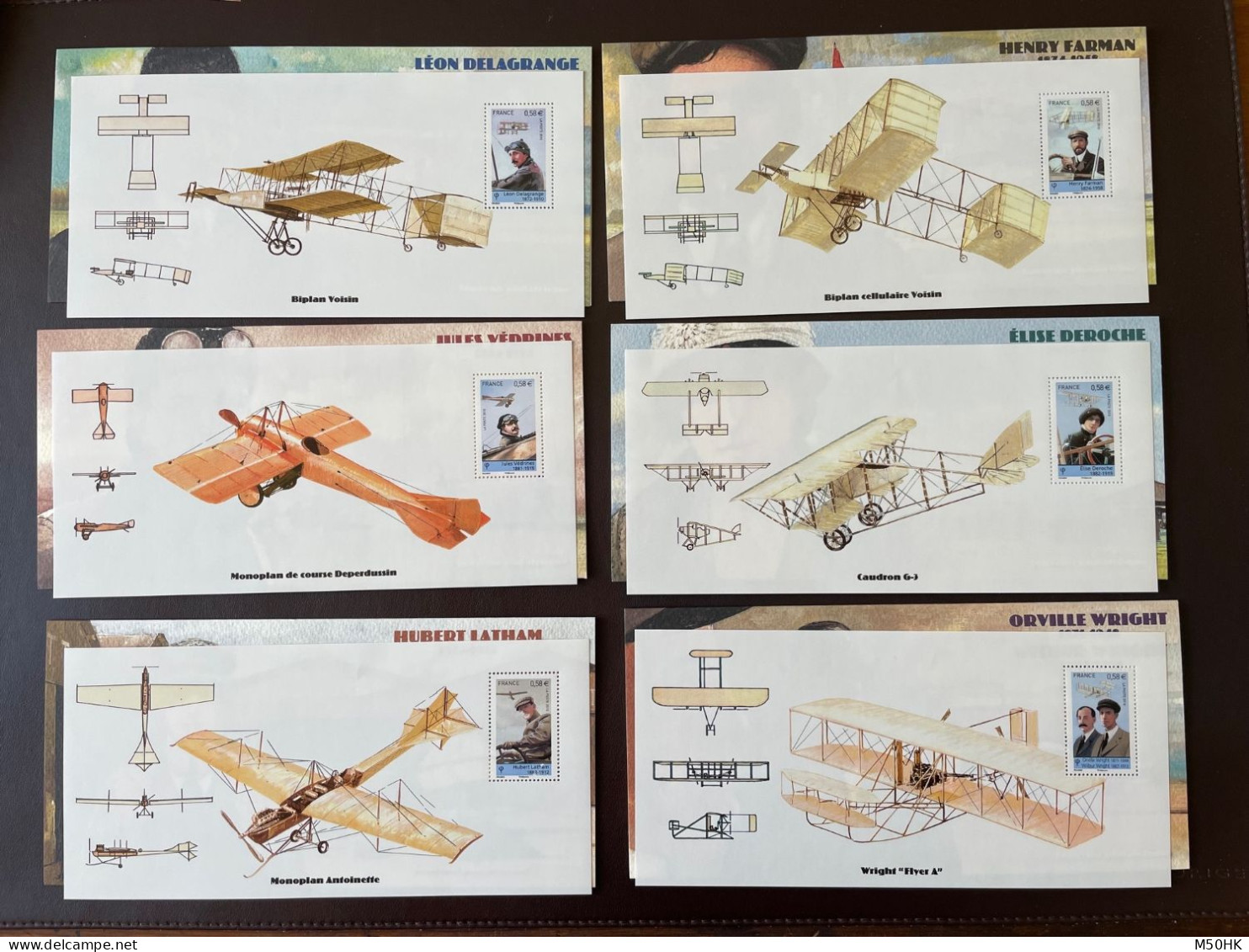 YV BS 49 à 54 N** MNH Luxe Avec Leurs Cartons , Pionniers De L'aviation , Cote 84 Euros - Souvenir Blokken