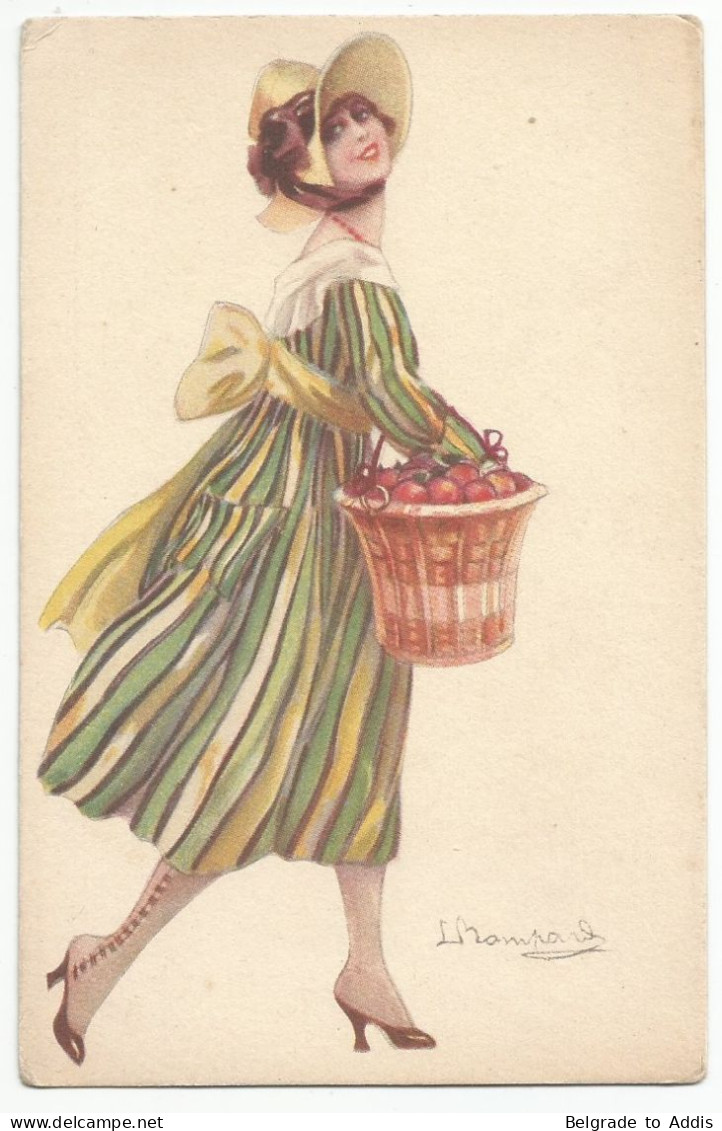 Postcard Oude Postkaart Carte Postale CPA Woman Fashion Women's Hat Femme Mode Féminine Chapeau Bompard (1) - Bompard, S.