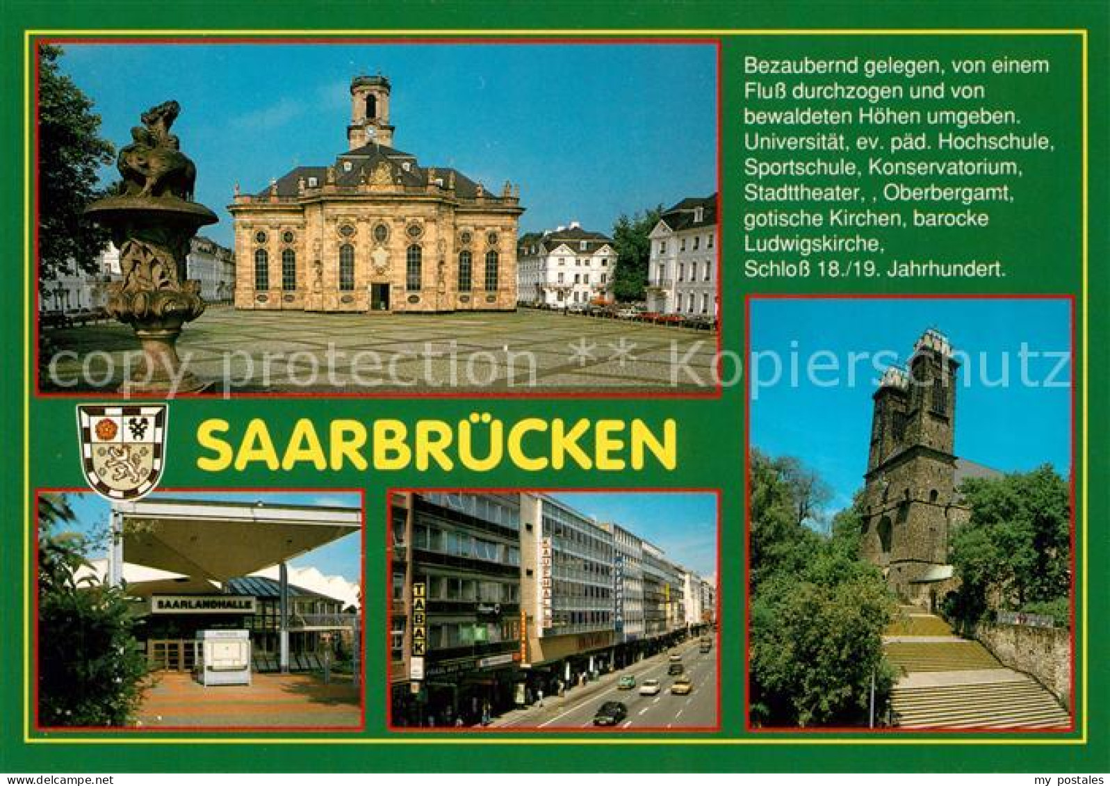 73214455 Saarbruecken Ludwigskirche Saarlandhalle Innenstadt Kirche Saarbruecken - Saarbrücken