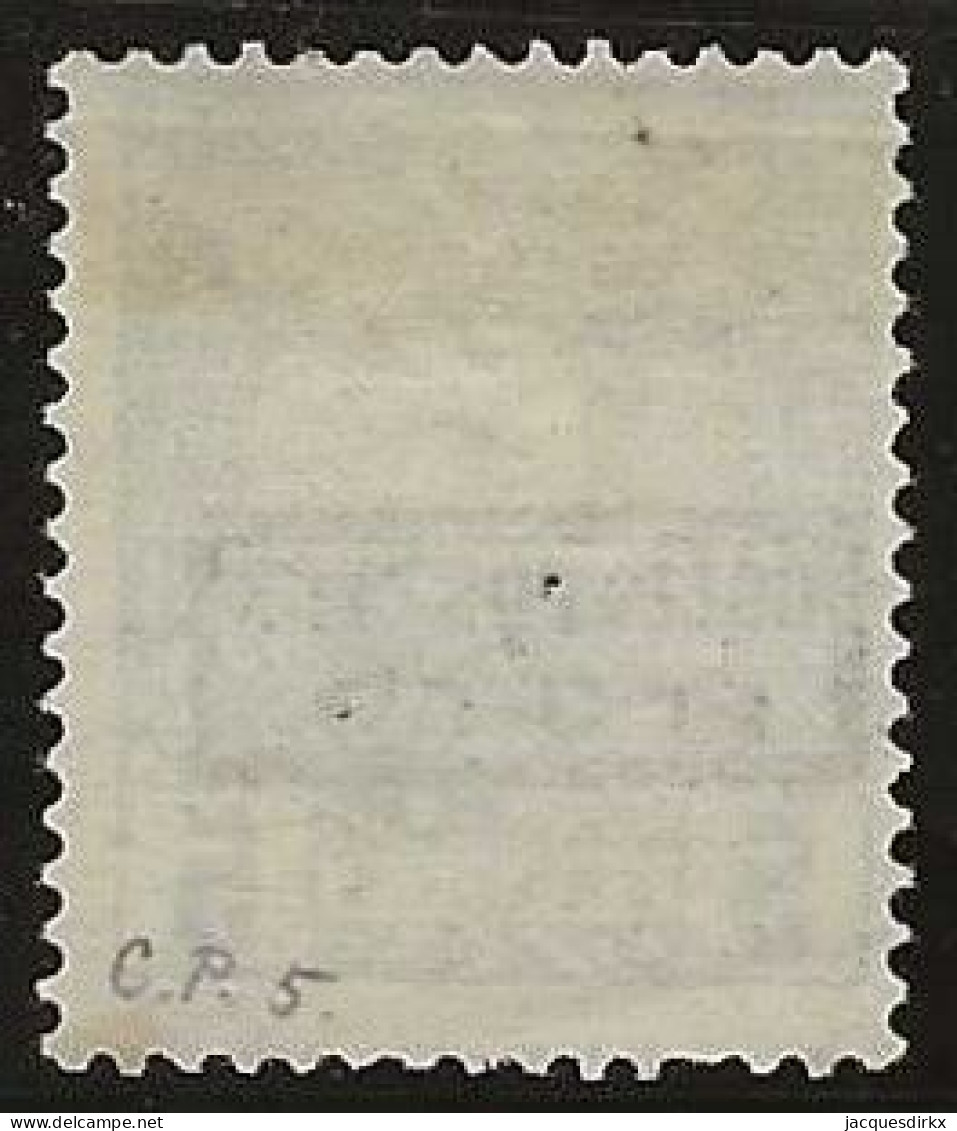 Congo   .   OBP    .   CP 5  (2 Scans)    .    (*)      .  Ongebruikt Zonder Gom  .   /   .   Neuf Sans Gomme - 1884-1894