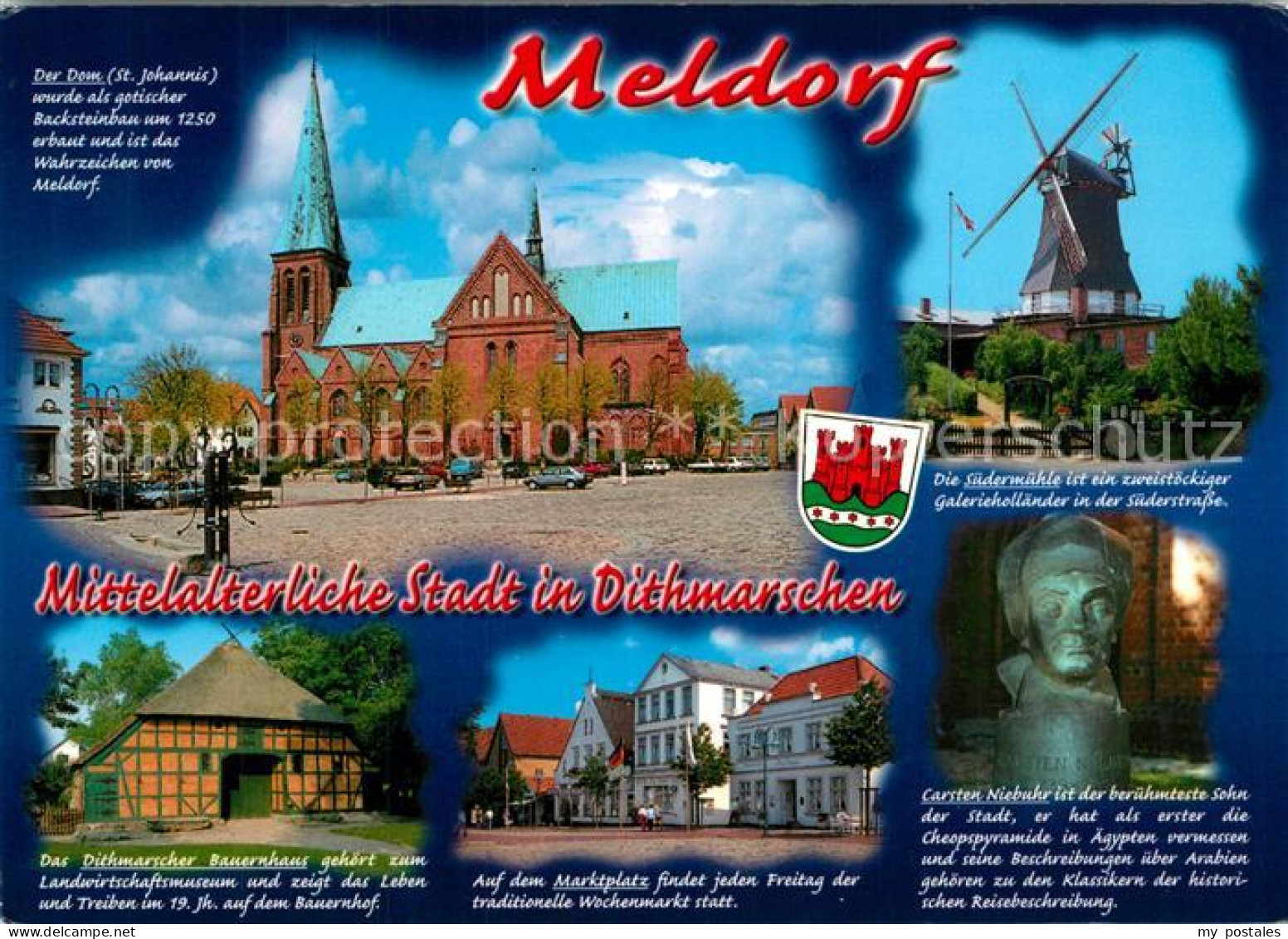 73213991 Meldorf Dom St Johannis Suedermuehle Dithmarscher Bauernhaus Marktplatz - Meldorf