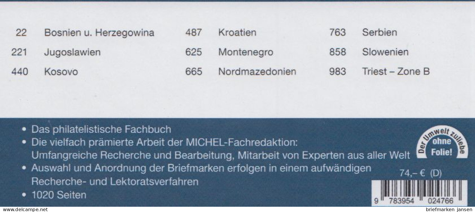 Michel Europa Katalog Band 6 - Westlicher Balkan 2024, 109. Auflage - Austria