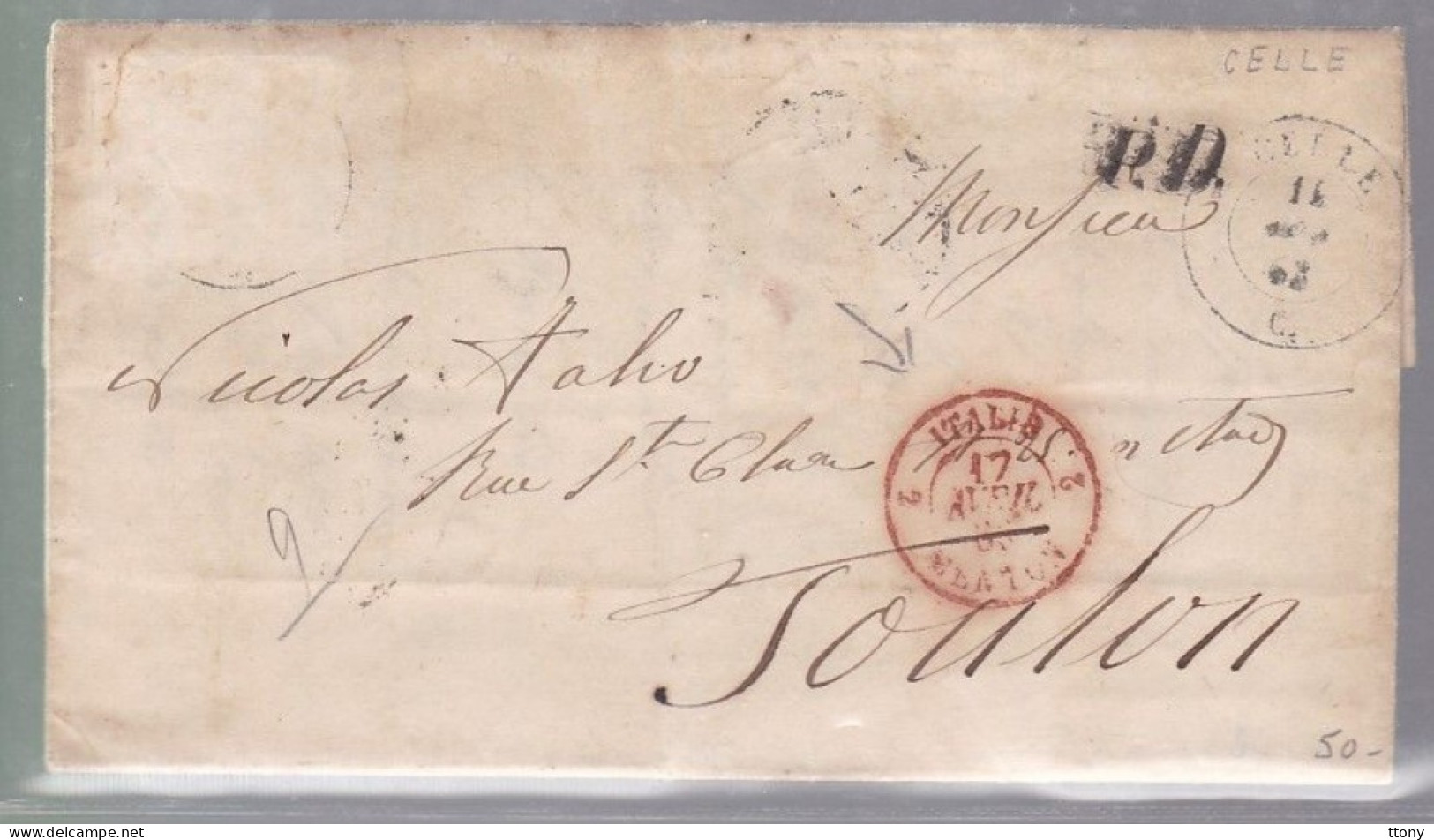 Une Lettre Dite Précurseurs  ! Cachet Italie 1863  Destination Toulon - 1. ...-1850 Prephilately