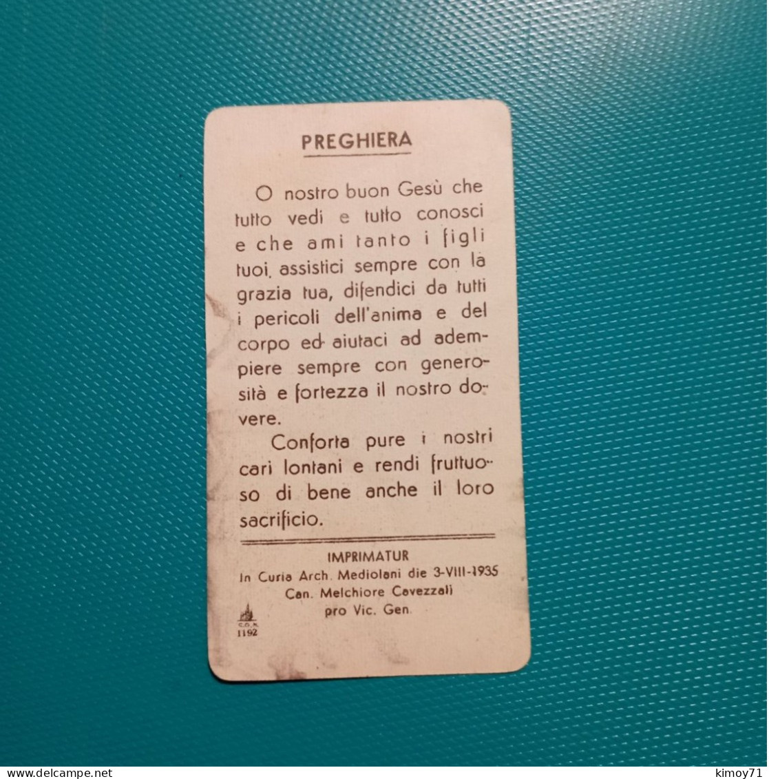 Santino Preghiera Nel Tuo Nome Non Avremo Umore Dei Nostri Nemici. 1935 - Religion &  Esoterik