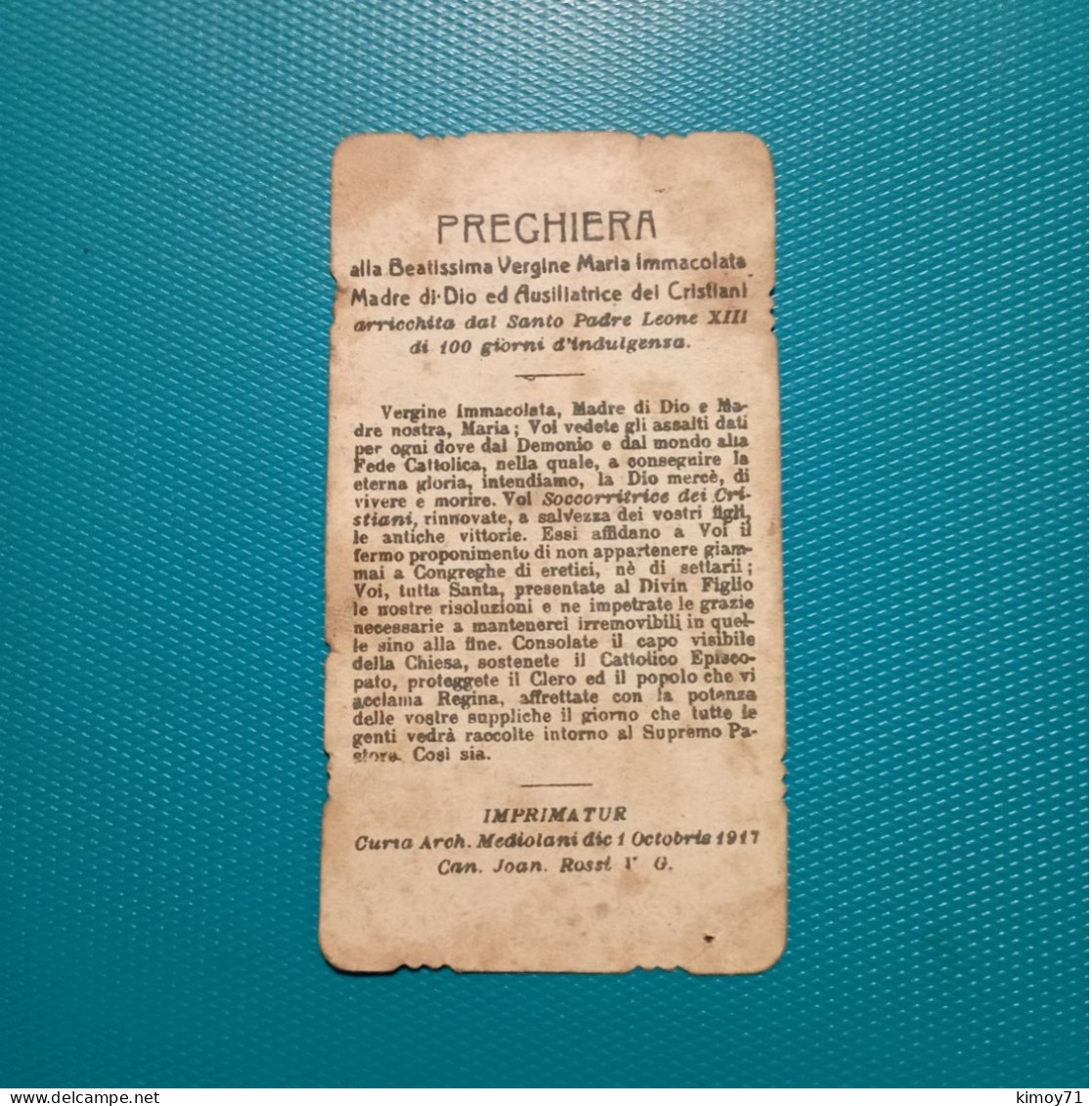 Santino Maria Auxilium Christianorum Ora Pro Nobis 1917 - Religion & Esotericism