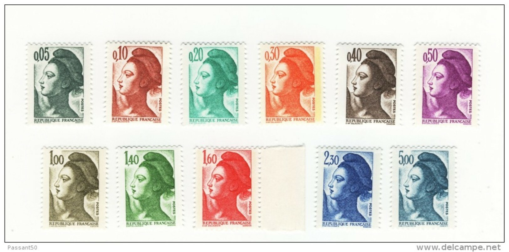 Série Des 11 Liberté De 1982 YT 2178 à 2179 + 2181 à 2187 + 2189 à 2190 En GOMME MATE. Voir Scan. YT : 60 € Maury : 52 € - Unused Stamps