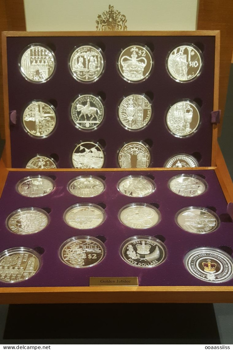 Queen Elizabeth II Golden Jubilee Crown Collection Proof Silver- 24 Sterling Silver Coins United Kingdom - Other & Unclassified