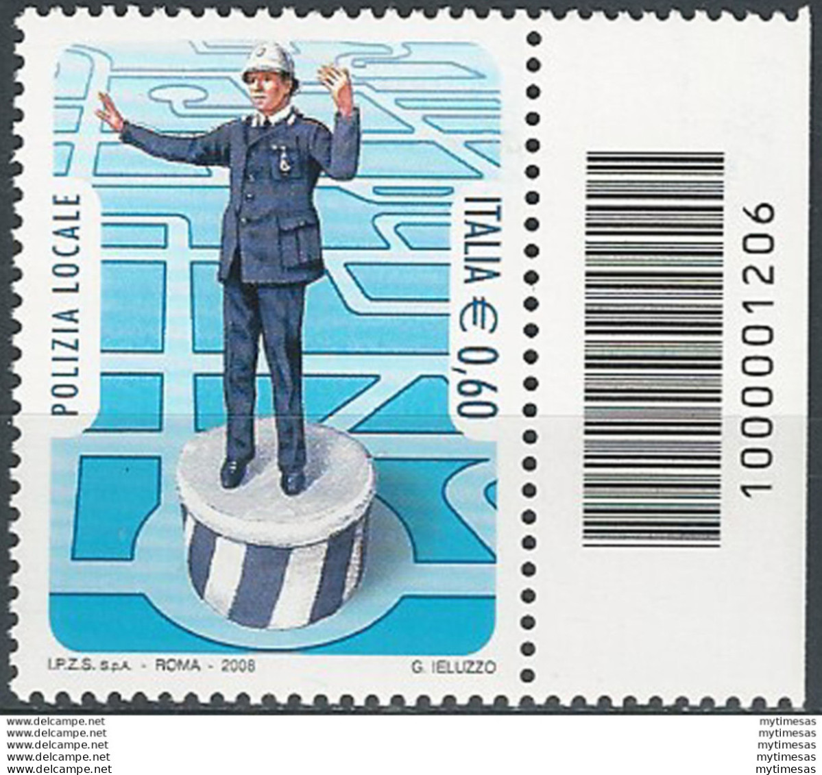 2008 Italia Polizia Locale Codice A Barre MNH Unif. 3112cb - Autres & Non Classés