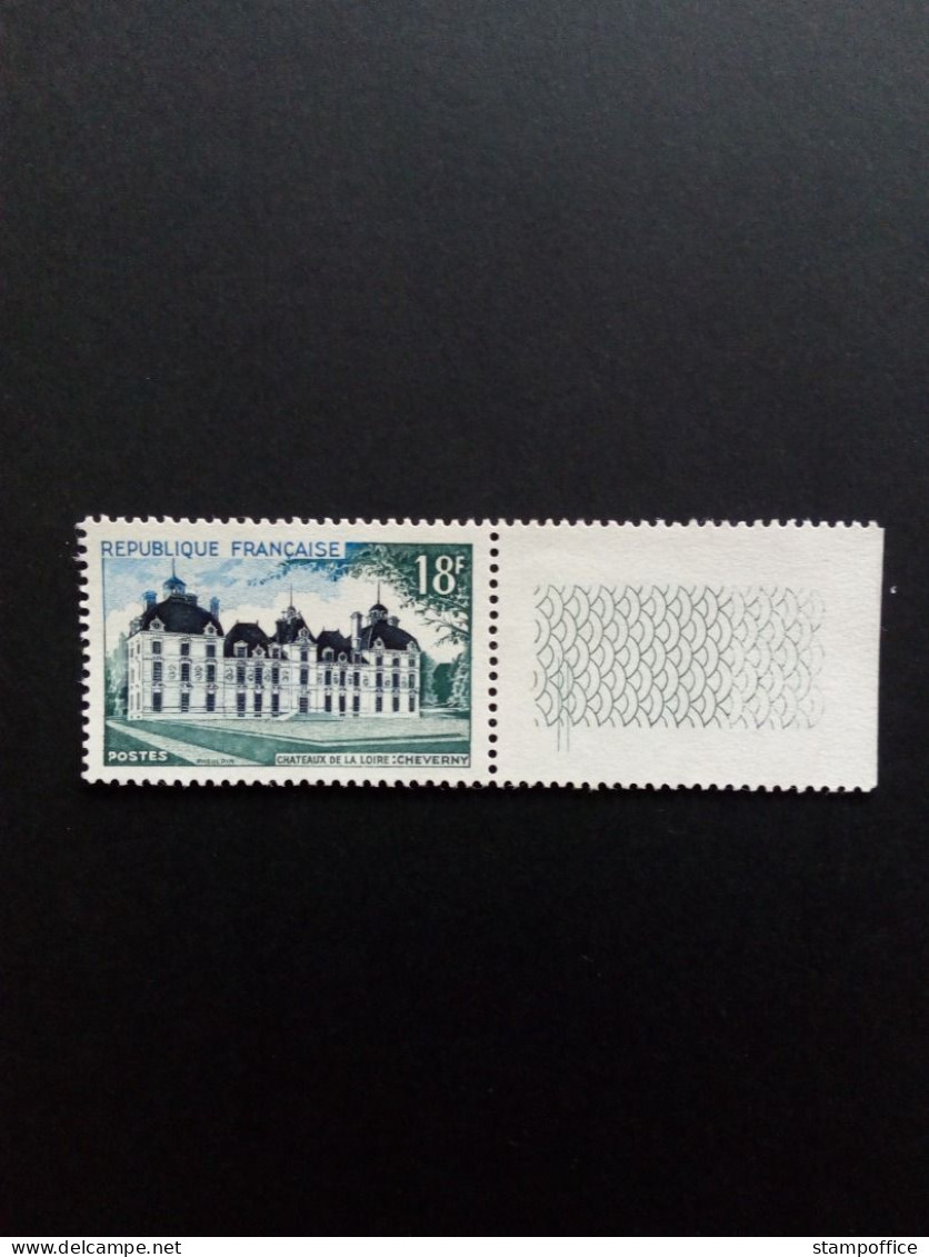 FRANKREICH MI-NR. 1008 POSTFRISCH(MINT) MIT SEITENRAND SCHLOSS CHEVERNY 1954 - Schlösser U. Burgen