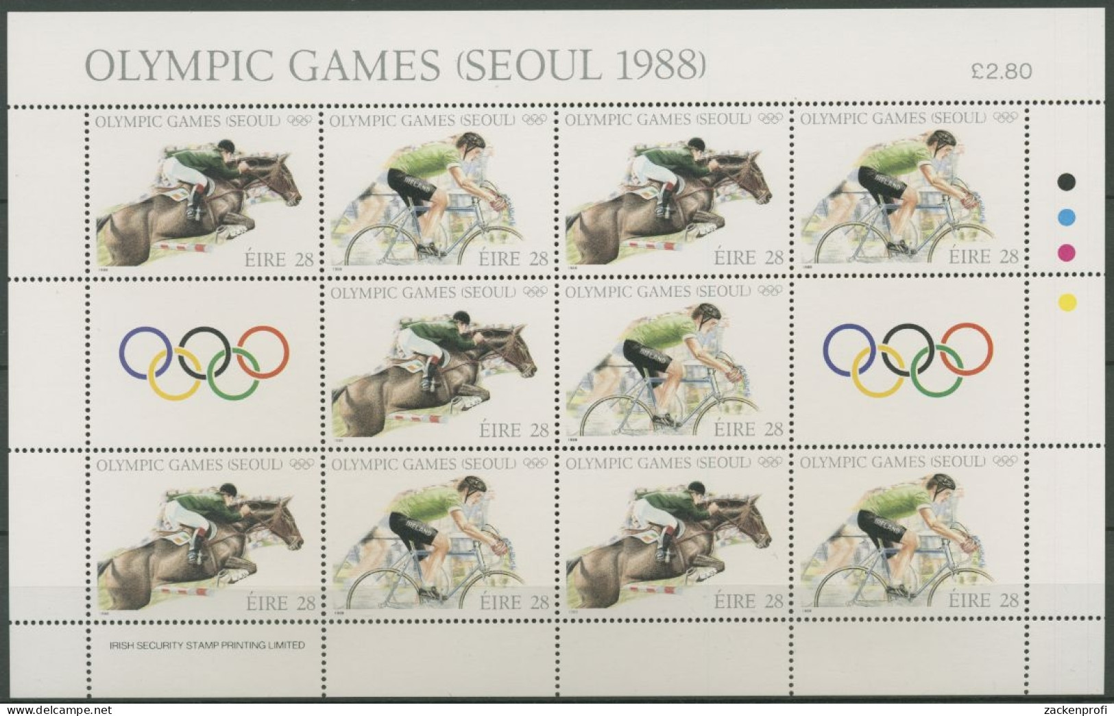 Irland 1988 Olymp. Sommerspiele Seoul Kleinbogen 645/46 K Postfrisch (C16429) - Blokken & Velletjes